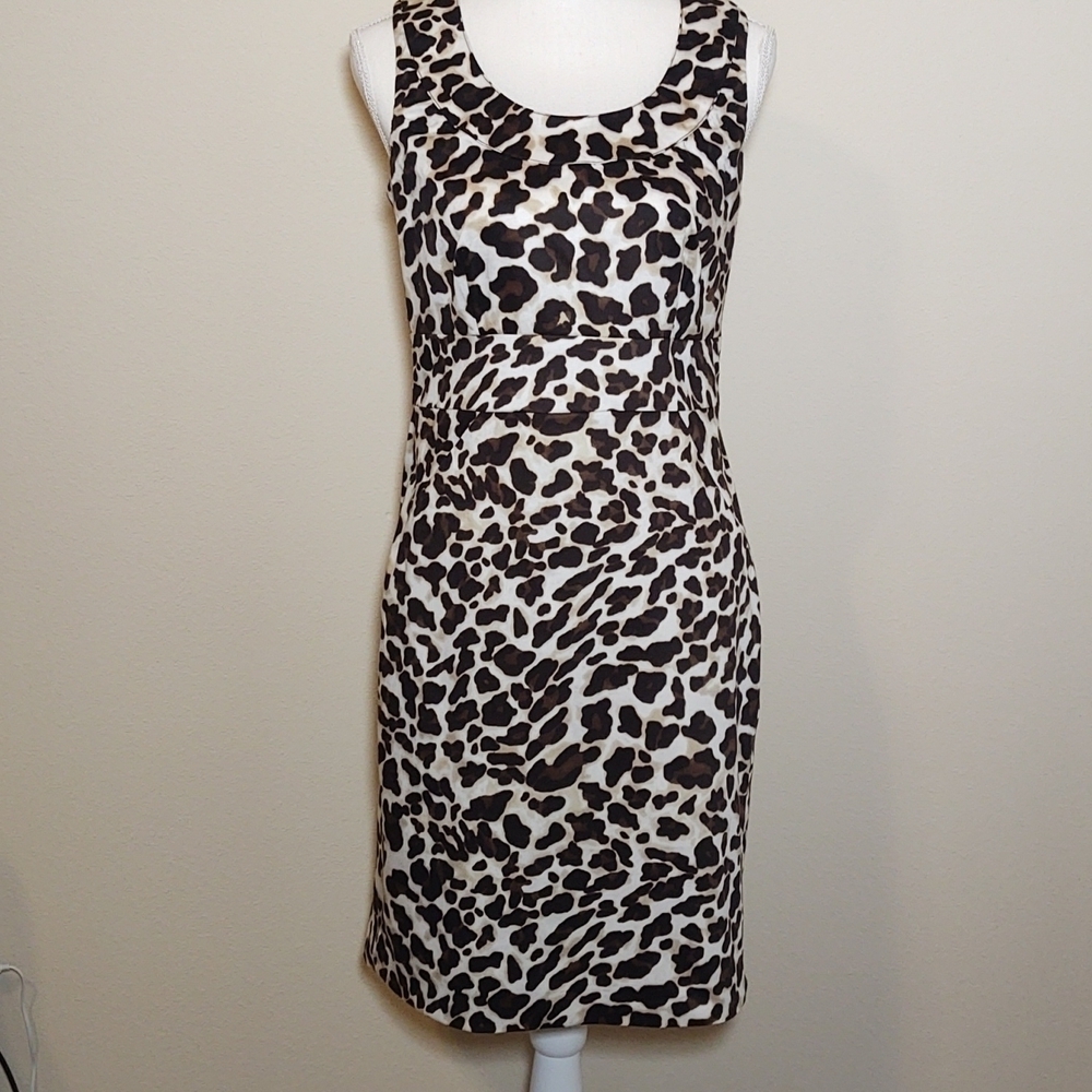 Jones New York Signature Animal Print Sleeveless Stretch Dress